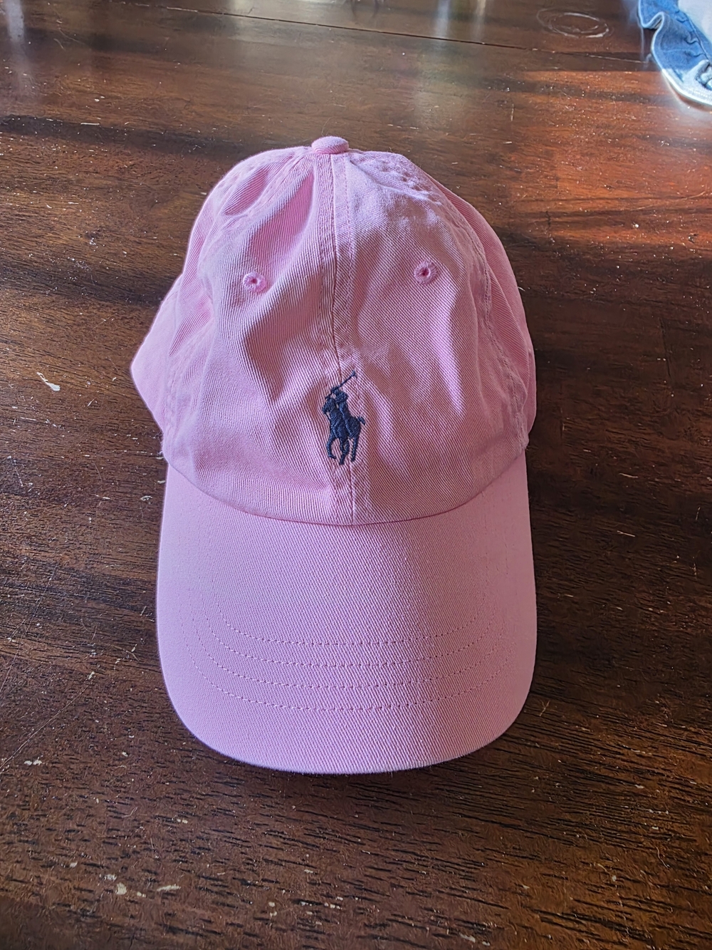 Polo by Ralph Lauren Pink Baseball Cap with Navy Pony Logo